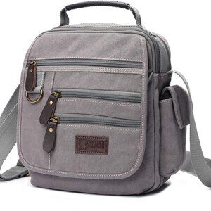 Mens bag Canvas Shoulder Bag Small Messenger Crossbody Bag Work Bag Vintage Mult